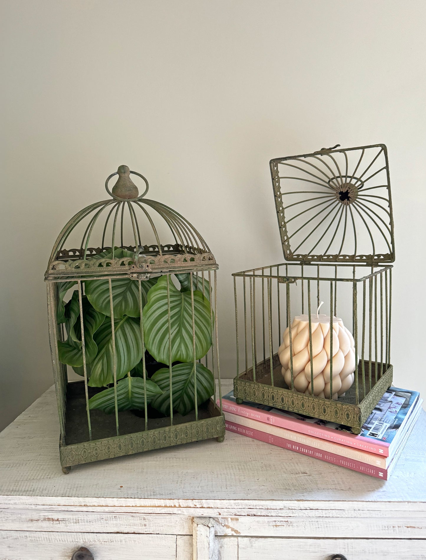 Aged Metal Birdcage Large