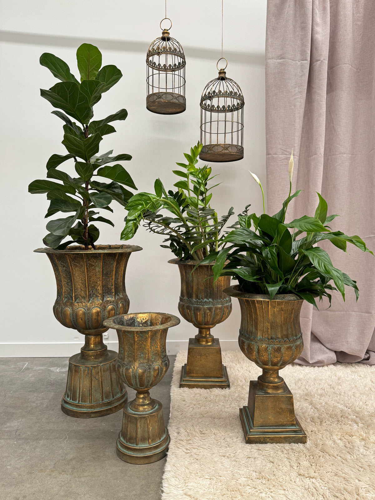 Aged Metal French Urn 65cm