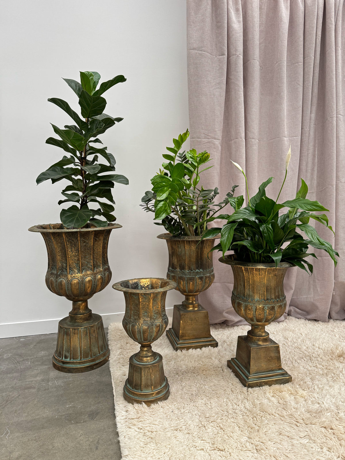 Aged Metal French Urn 45cm