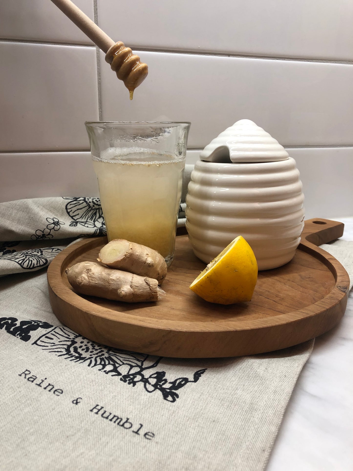 Ceramic Honey Pot with Dipper