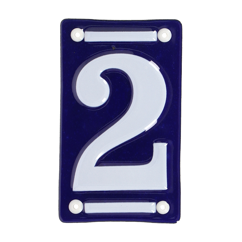 Enamel House Number `2`