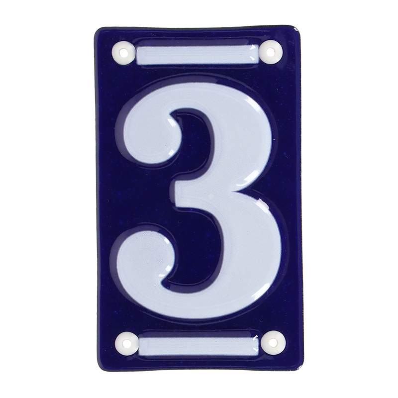 Enamel House Number `3`