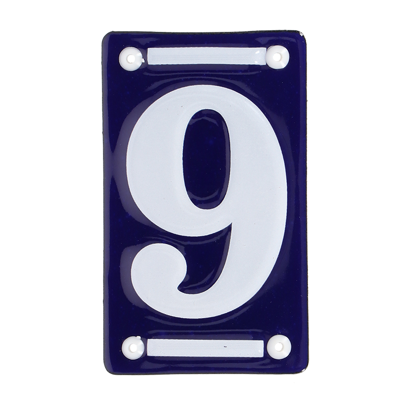 Enamel House Number `9`