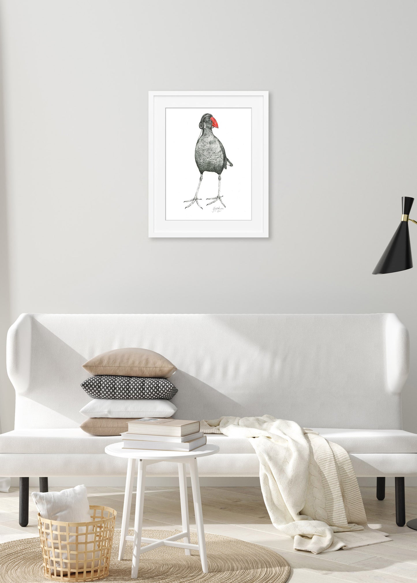 Framed Art Print 'Ecko Pukeko'