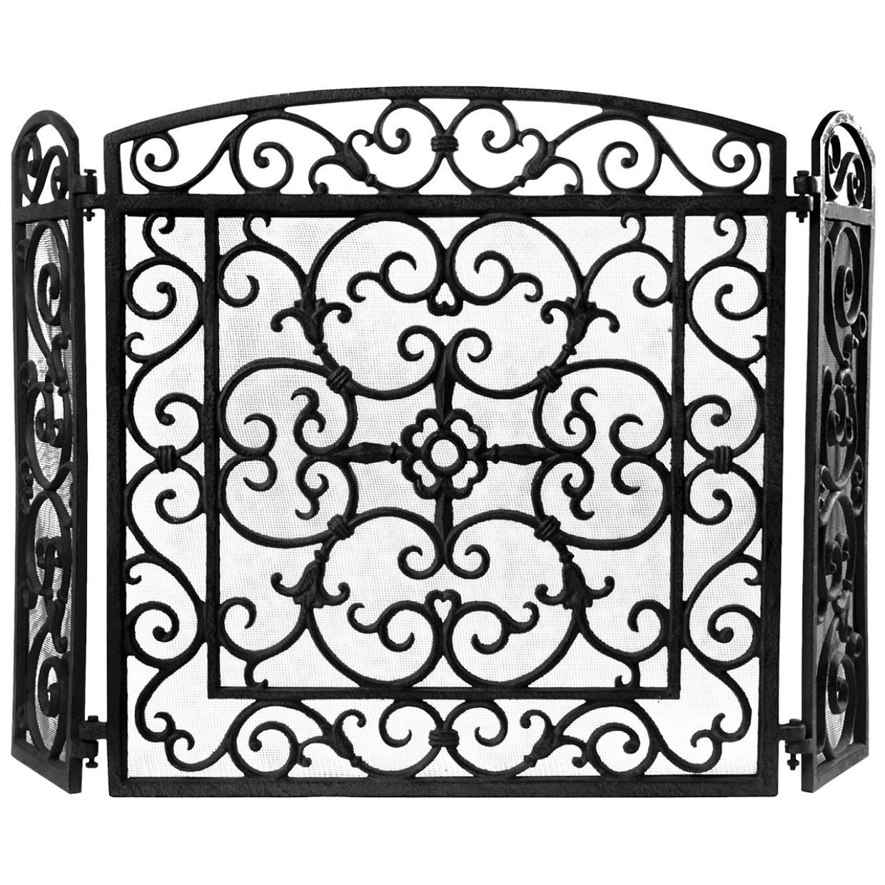 Cast Iron Fireplace Screen Black