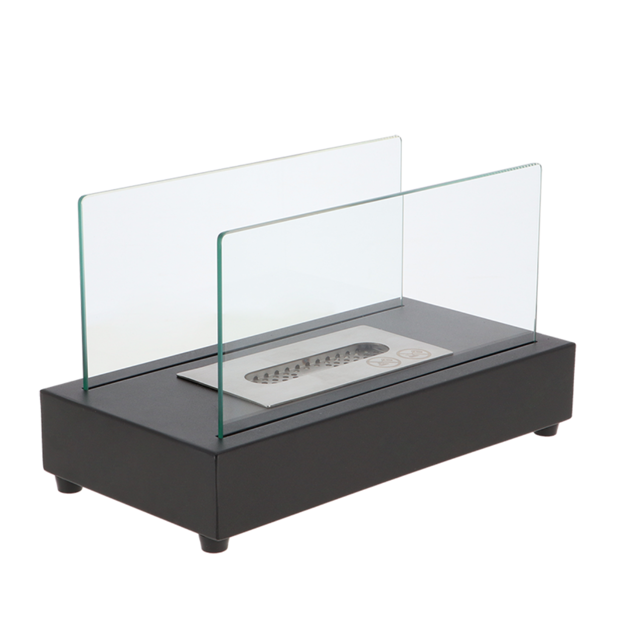 Bioethanol Table Fireplace Rectangular Black