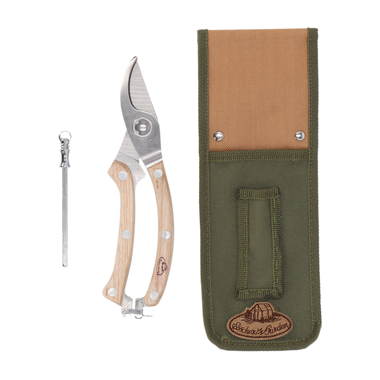 Garden Pruner w/Pouch & Sharpener