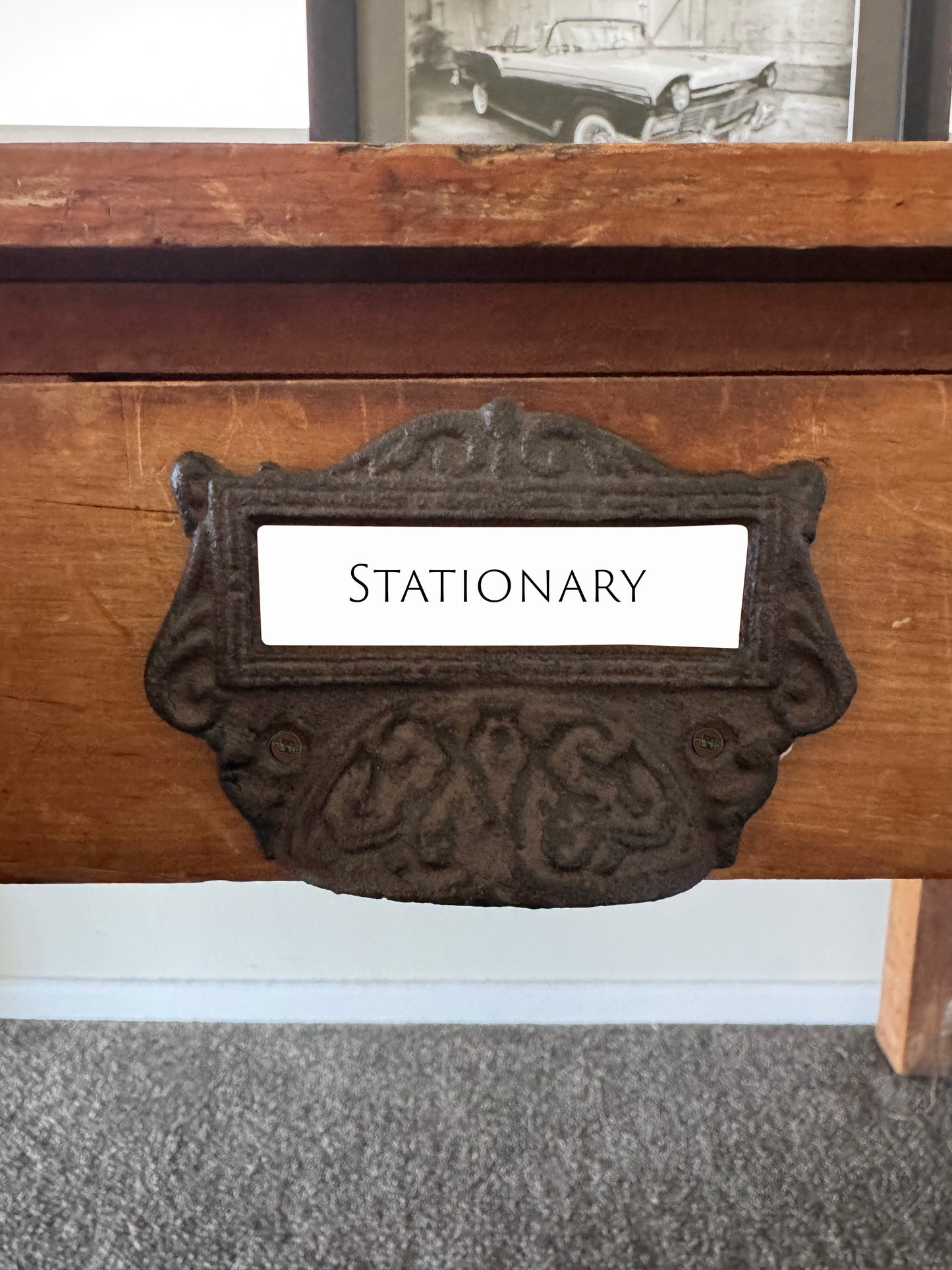 Cast Iron Draw Pull w/ Label Holder 1