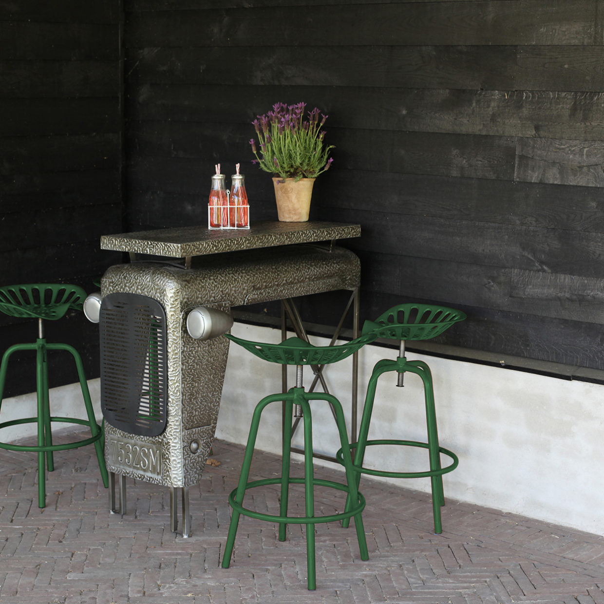 Tractor Style Bar Stool Green