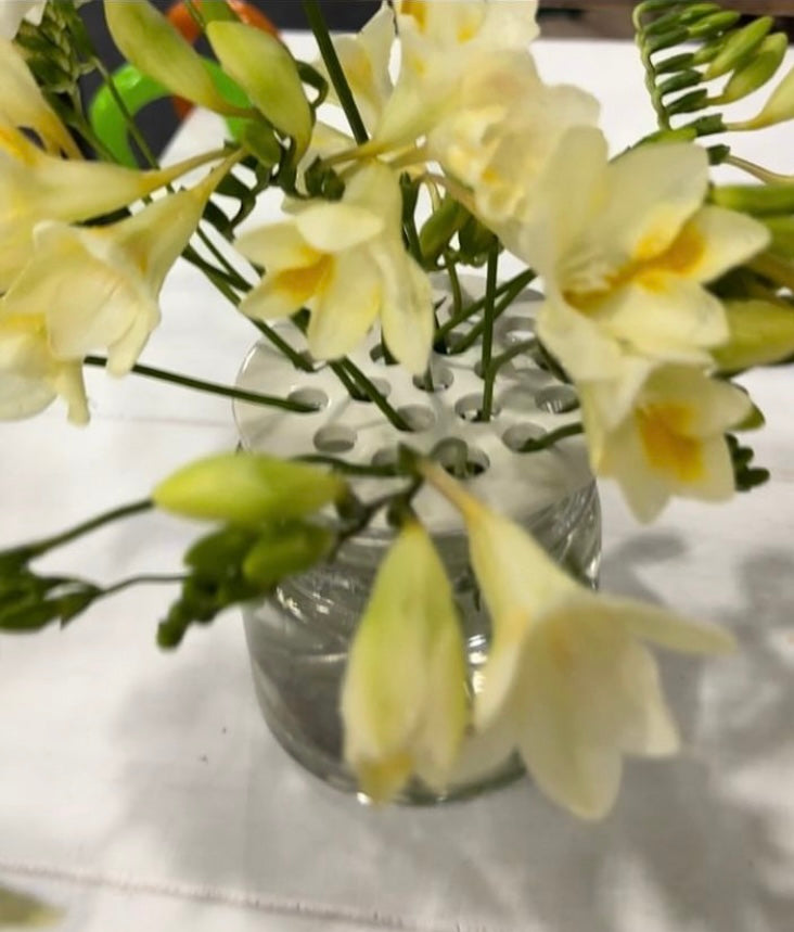 Flower Arranging Disc Small White