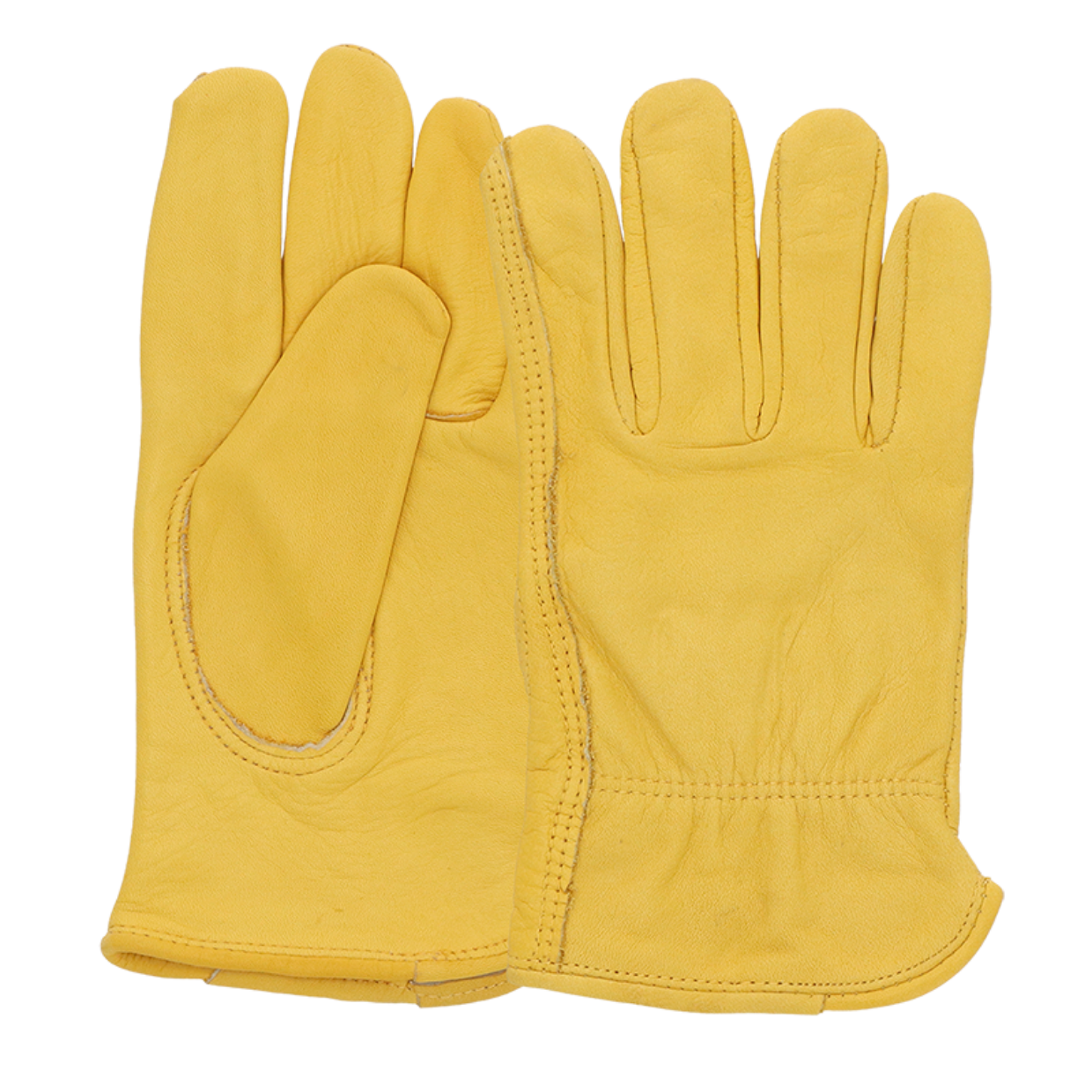 Leather Gardening Gloves Yellow Medium