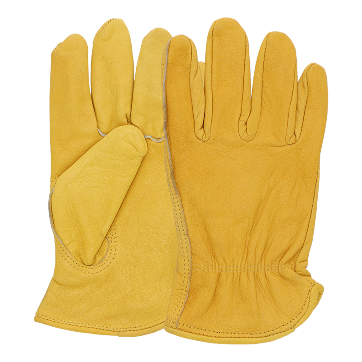 Leather Gardening Gloves Yellow Large