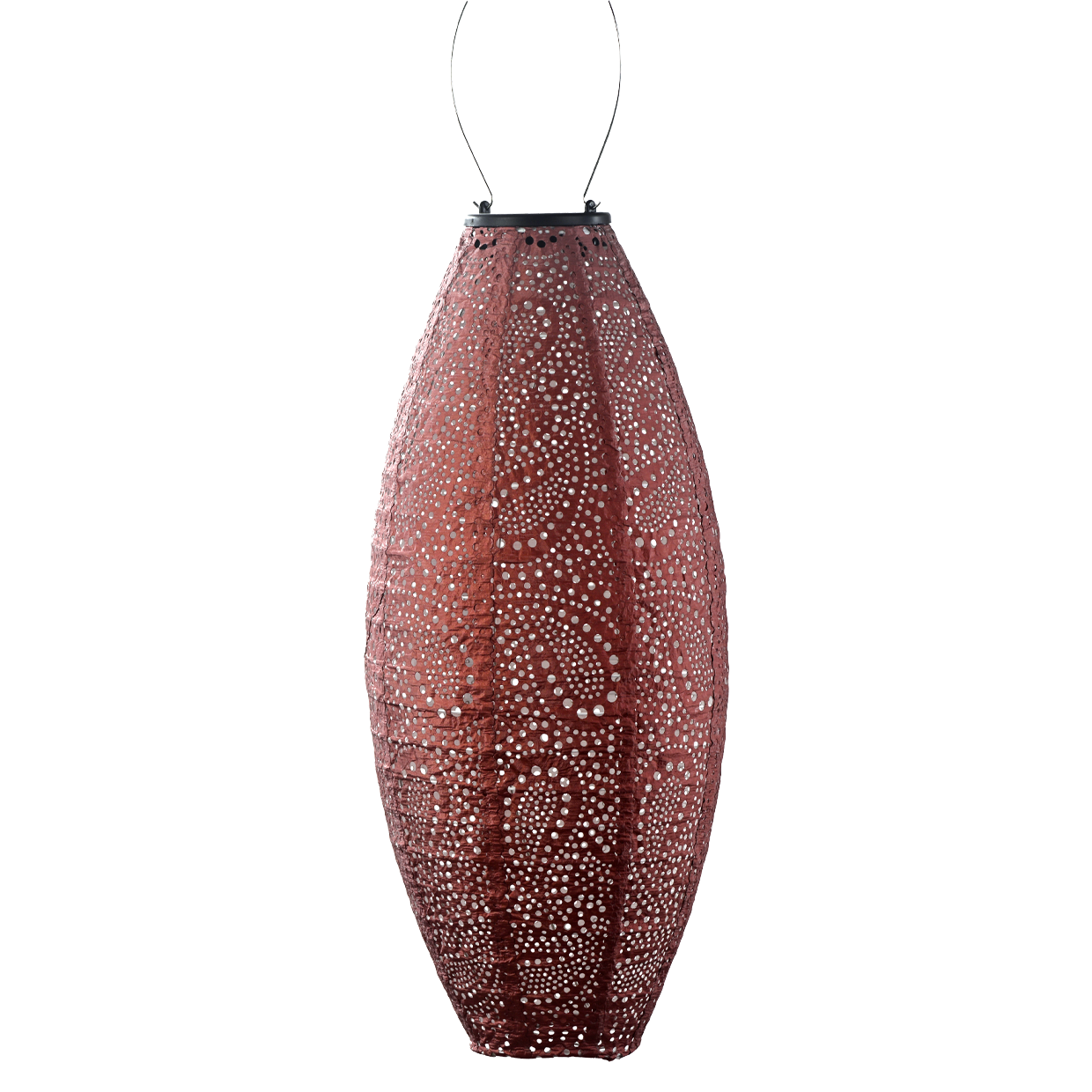 Lantern Long Oval 20cm Copper Paisley