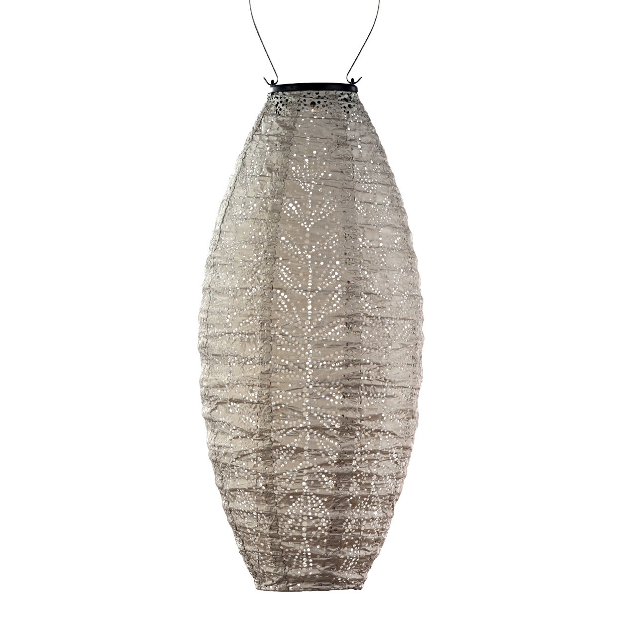 Lantern Long Oval 20cm Light Taupe Folia