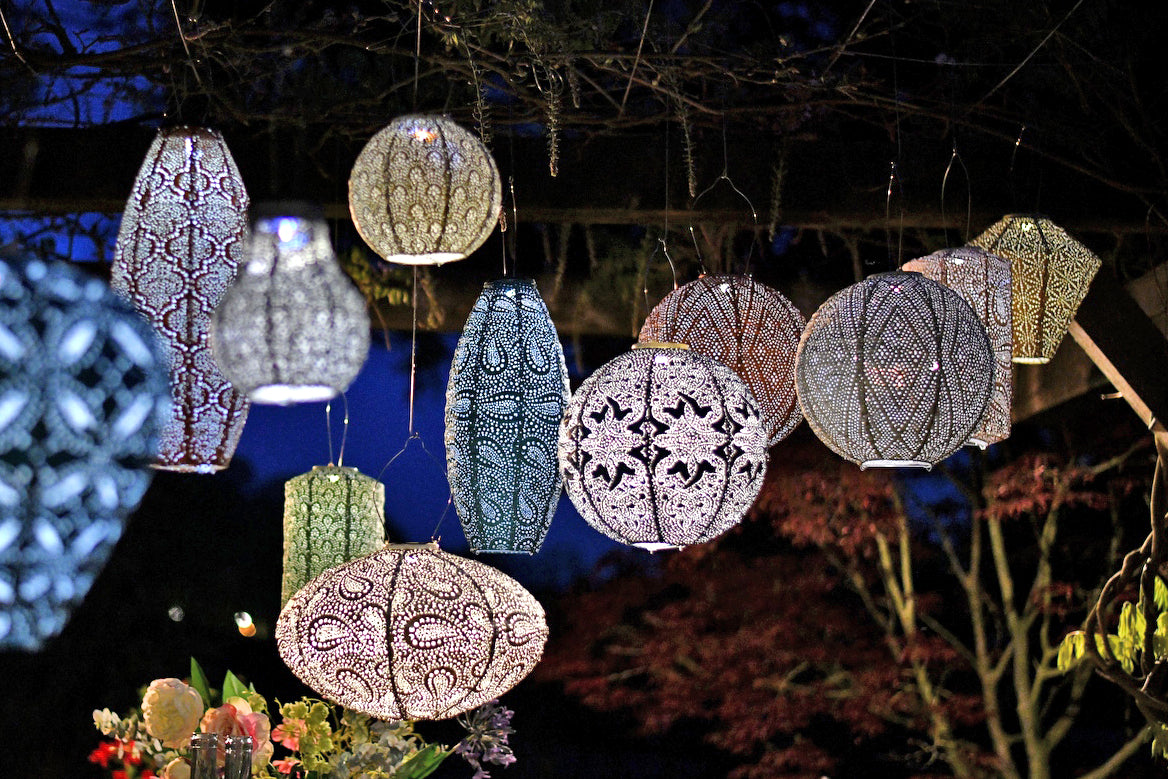 Lumiz Lantern Long Oval 20cm Copper Paisley