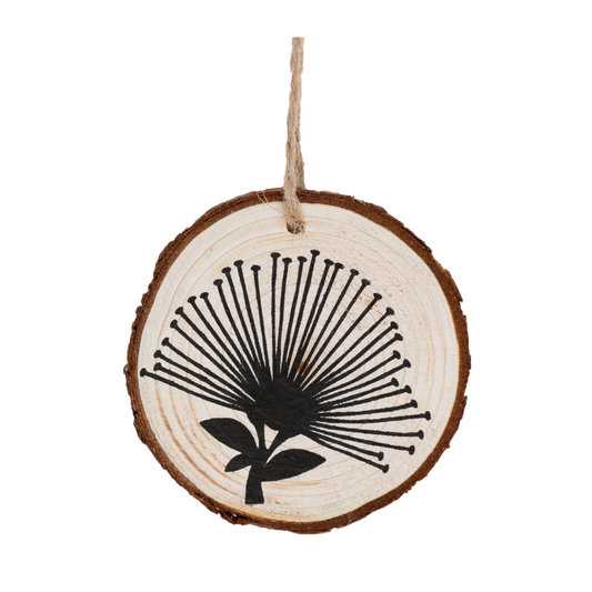 Hanging Wooden Tree Slice Pohutukawa Round Natural