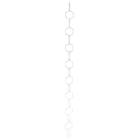 Indoor Plant Support Chain Silver Hexagon