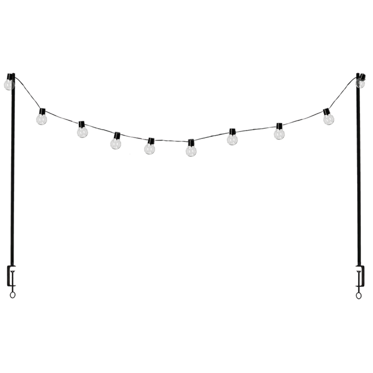 Table Clamp with Solar Lights Black