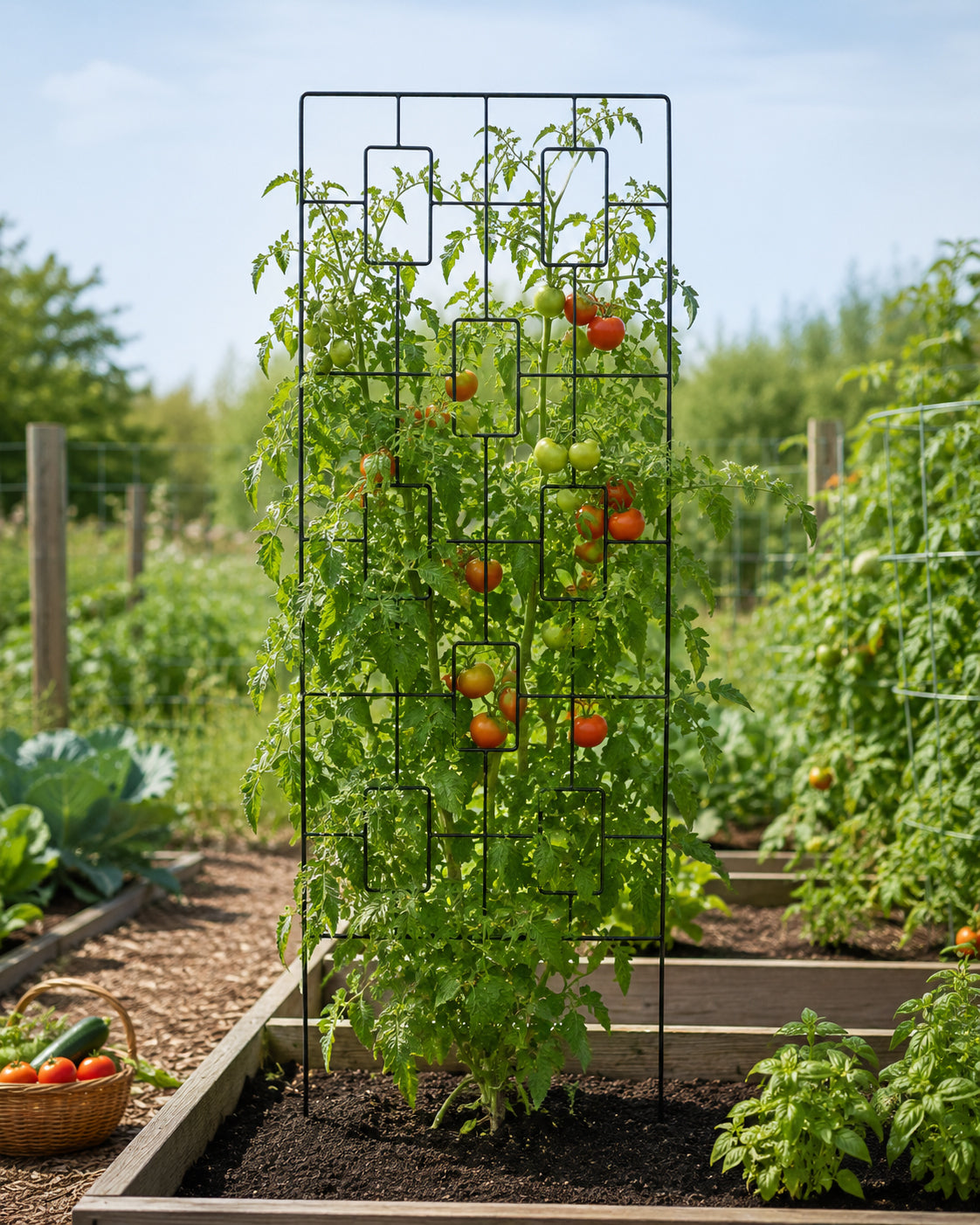 Plant Support Black Geometric 170cm