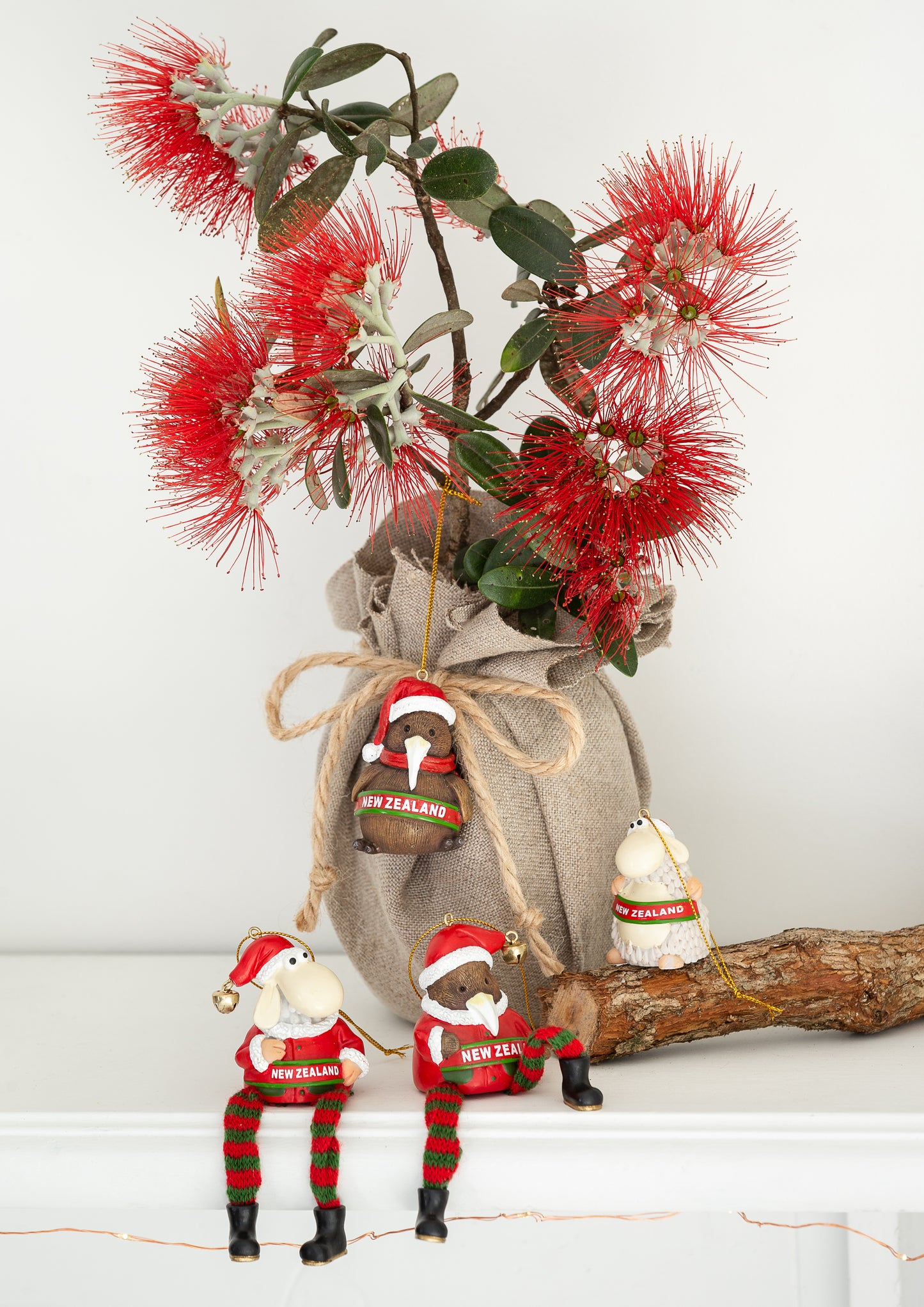 Hanging Xmas Sheep 'New Zealand' Dangling Legs