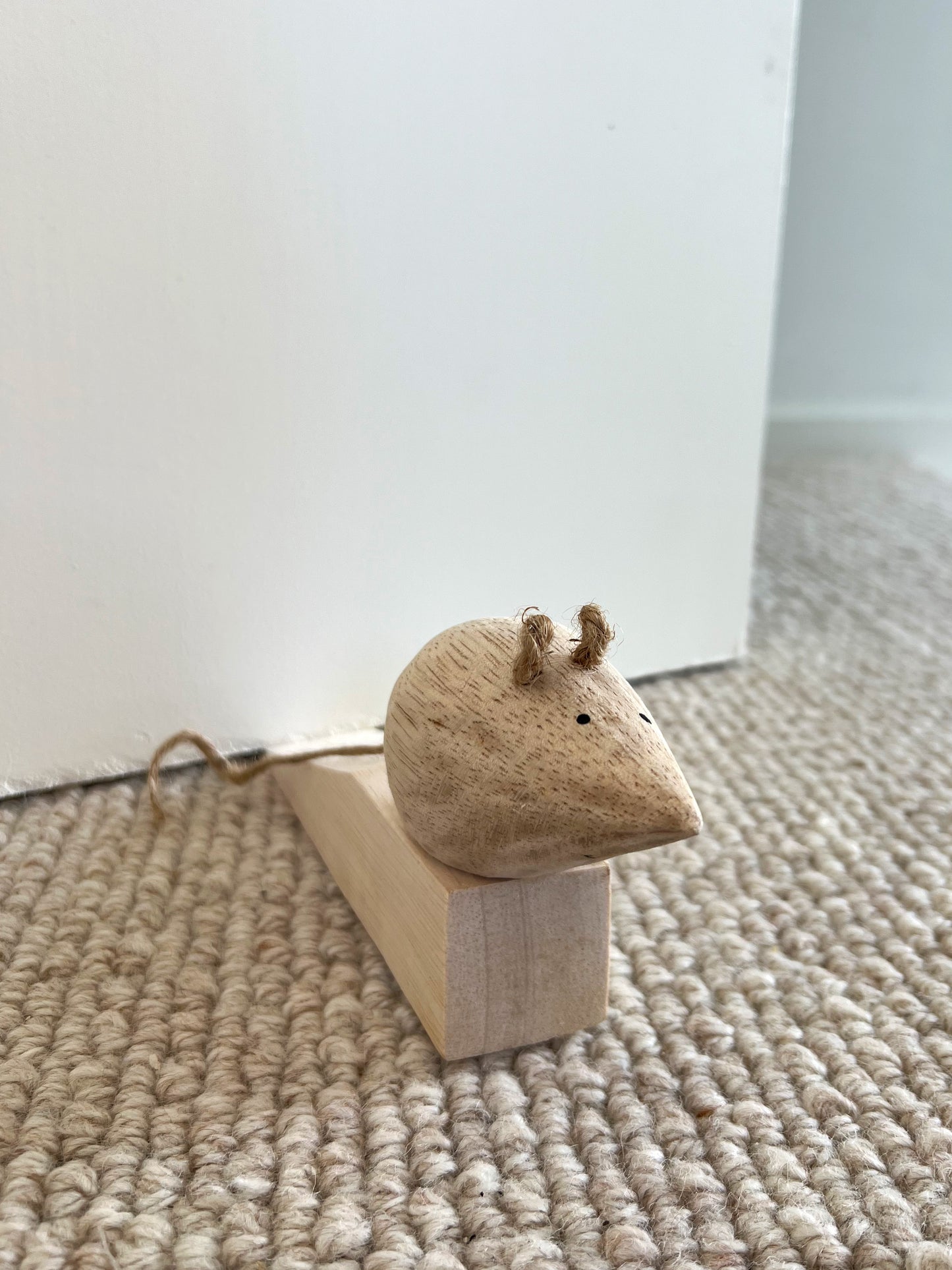 Door Stopper Wedge Mouse Wood