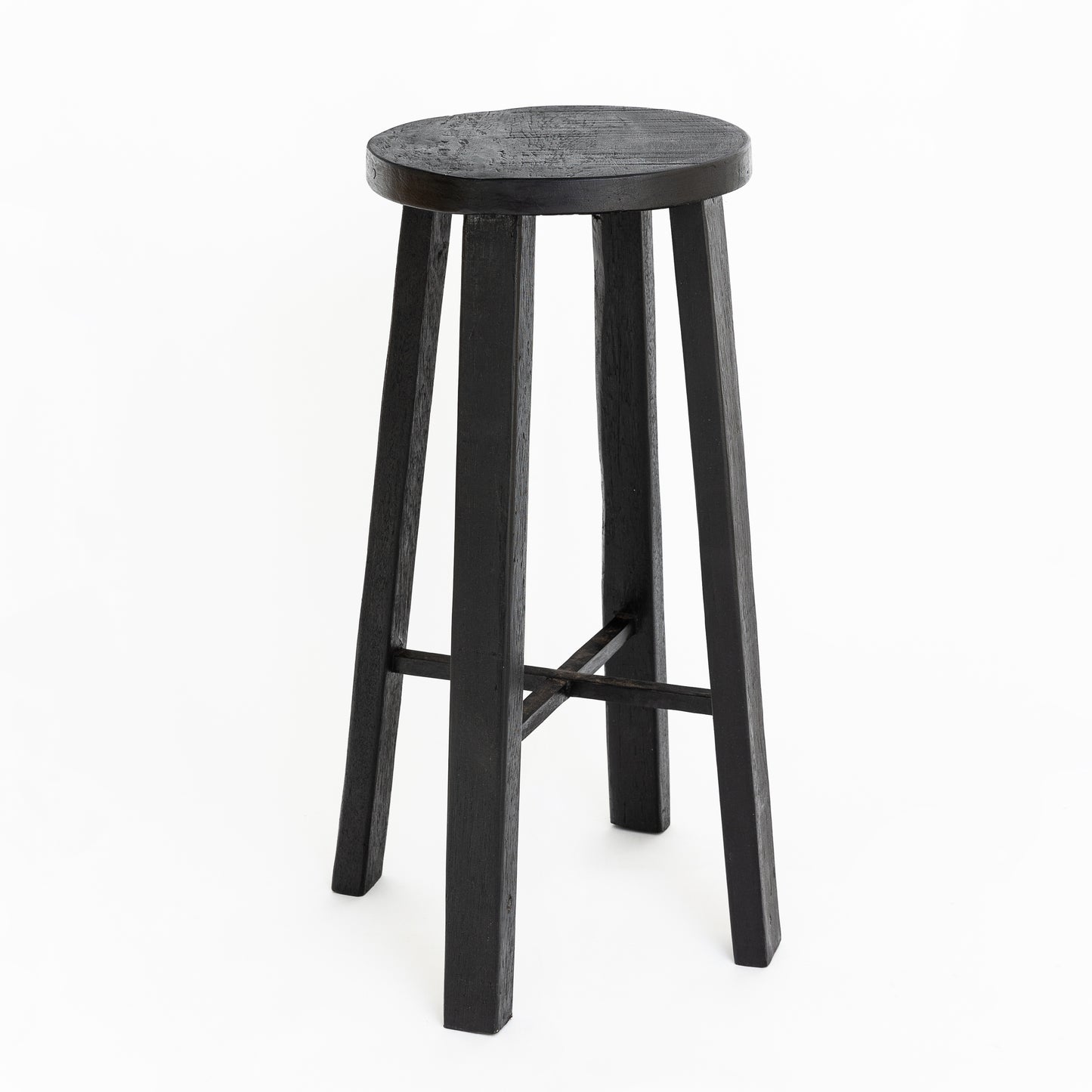 Teak Bar Stool Black