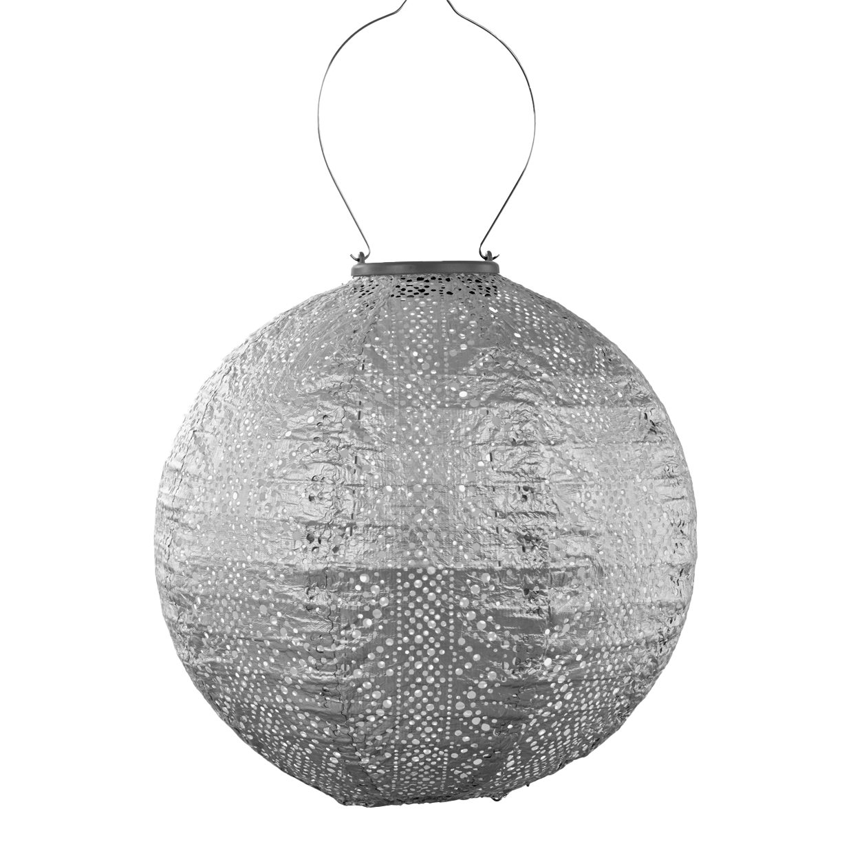 Lantern Round 30cm Silver Lace