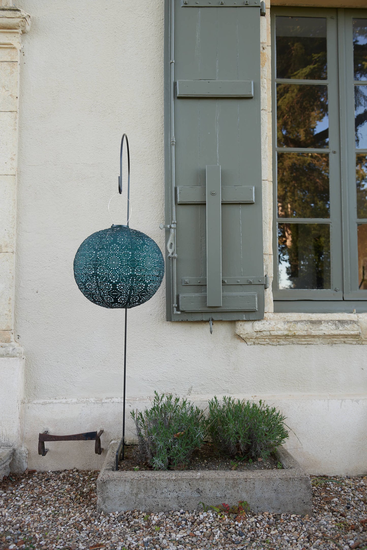Lantern Round 40cm Green Fiore