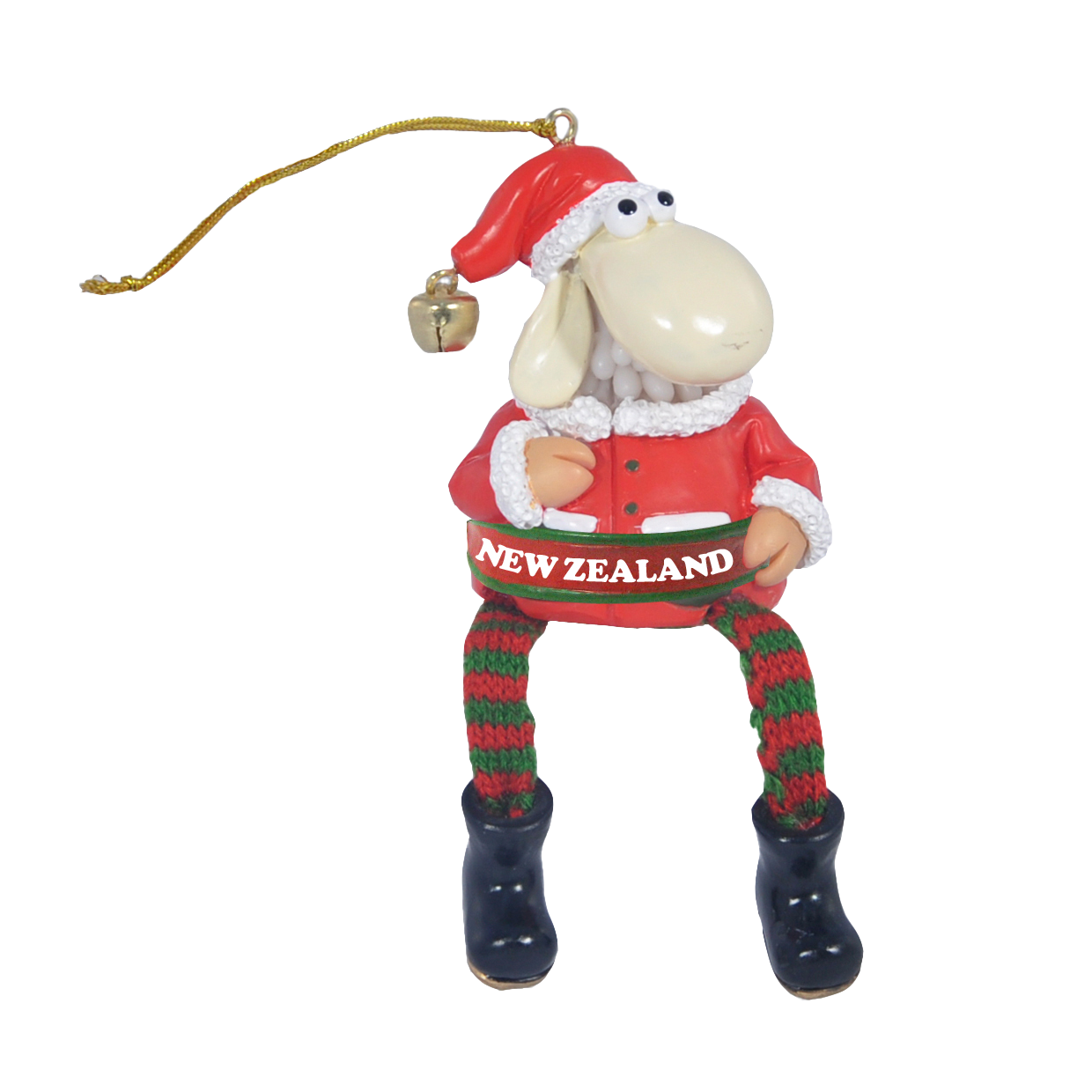 Hanging Xmas Sheep 'New Zealand' Dangling Legs