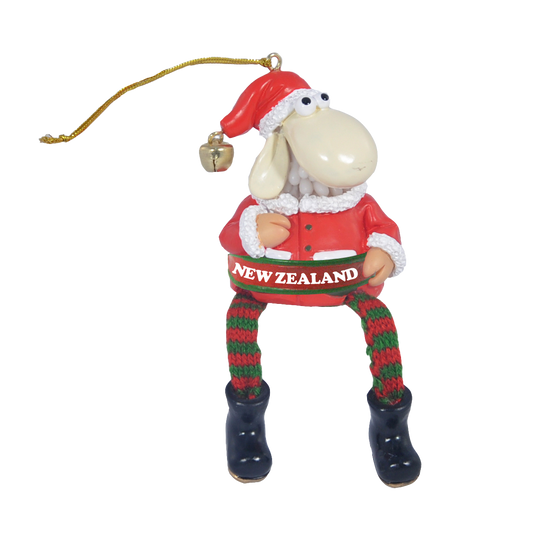 Hanging Xmas Sheep 'New Zealand' Dangling Legs