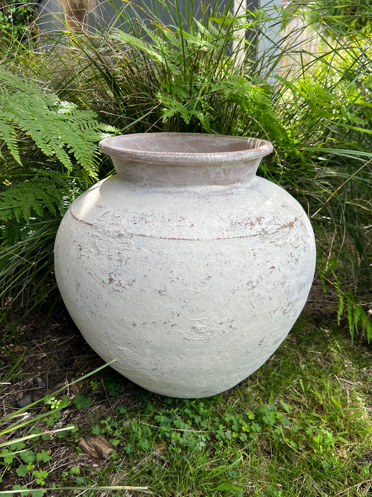 Sophia Pot White Washed L