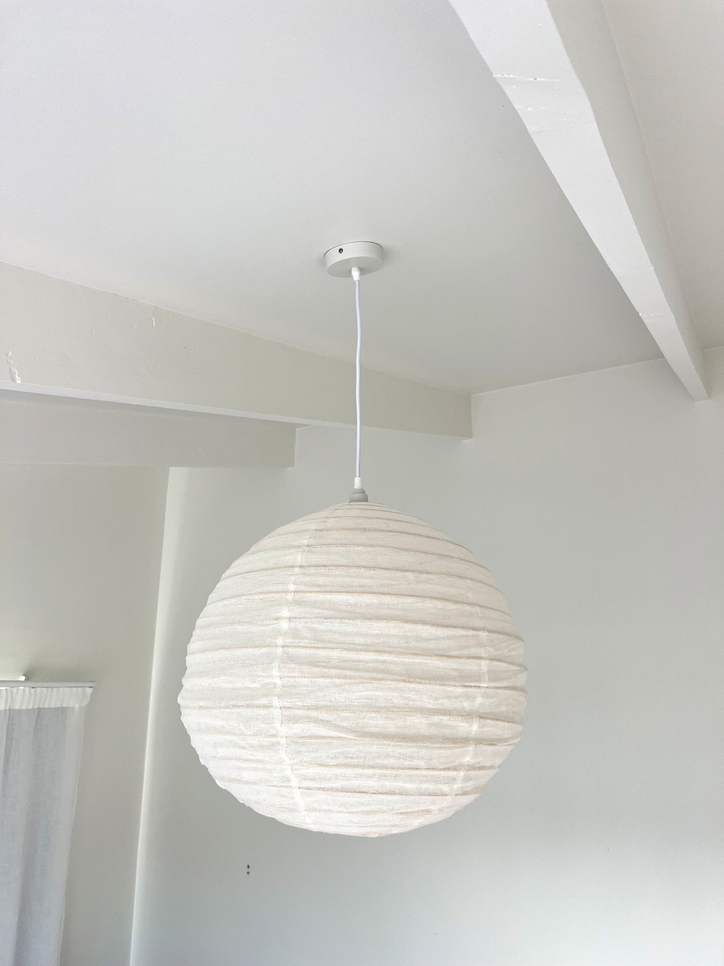 Linen Shade Round 50cm White