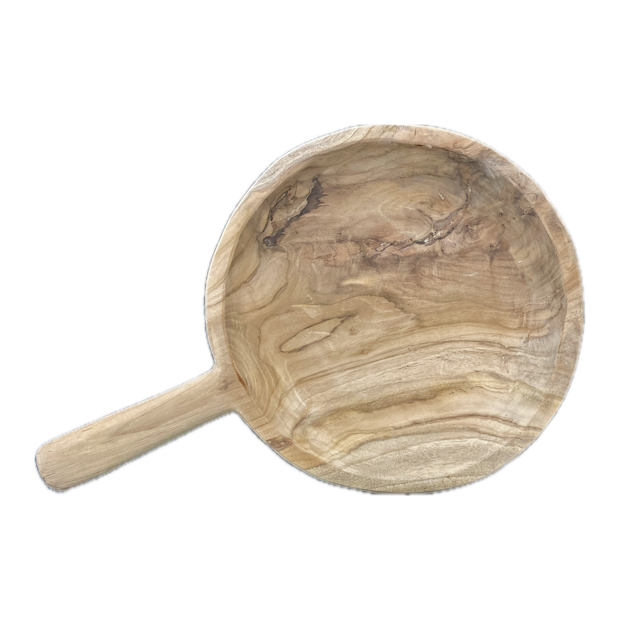 Teak Organic Round Platter with Handle