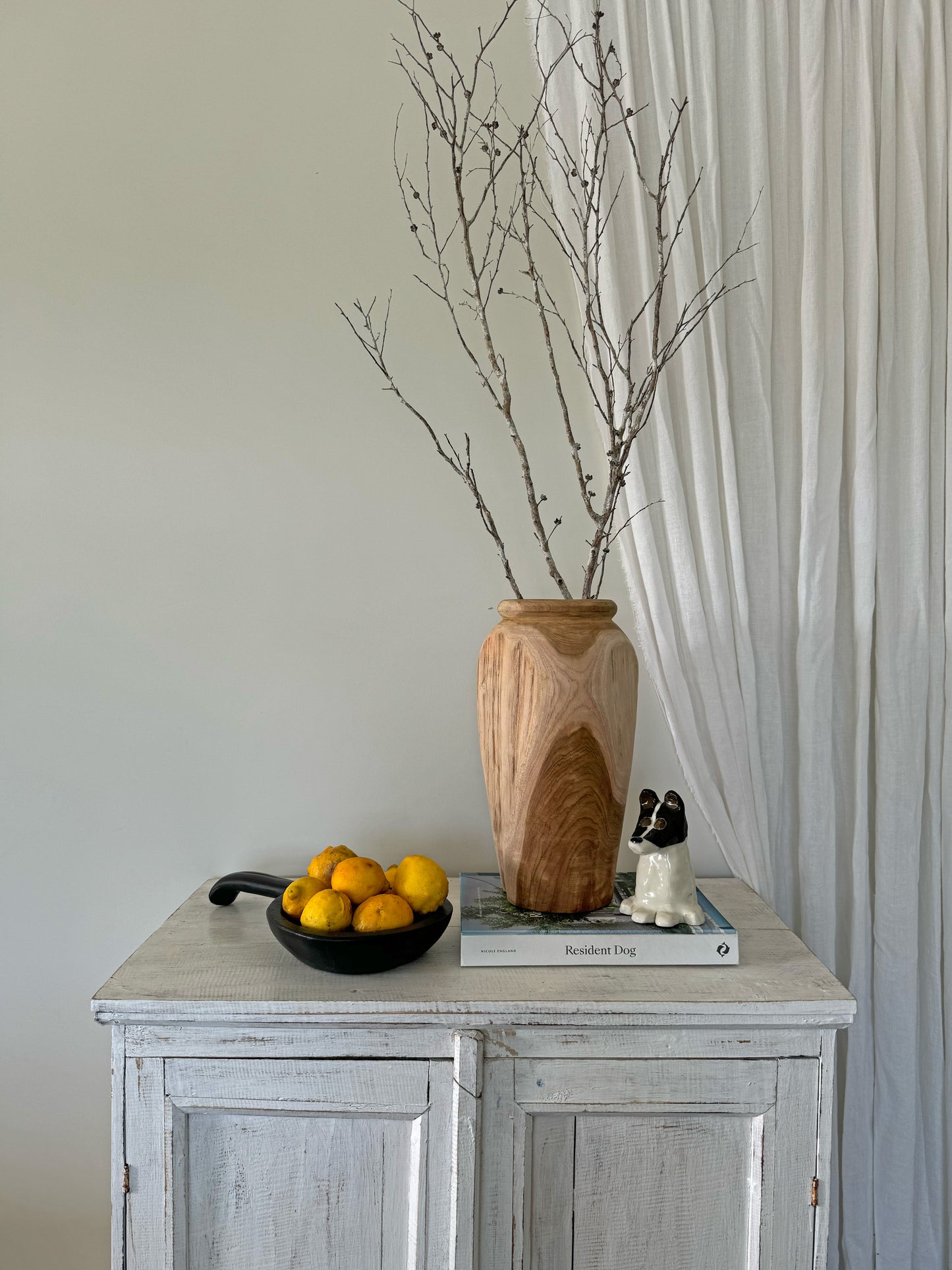 Organic Teak Vase Natural 35cm
