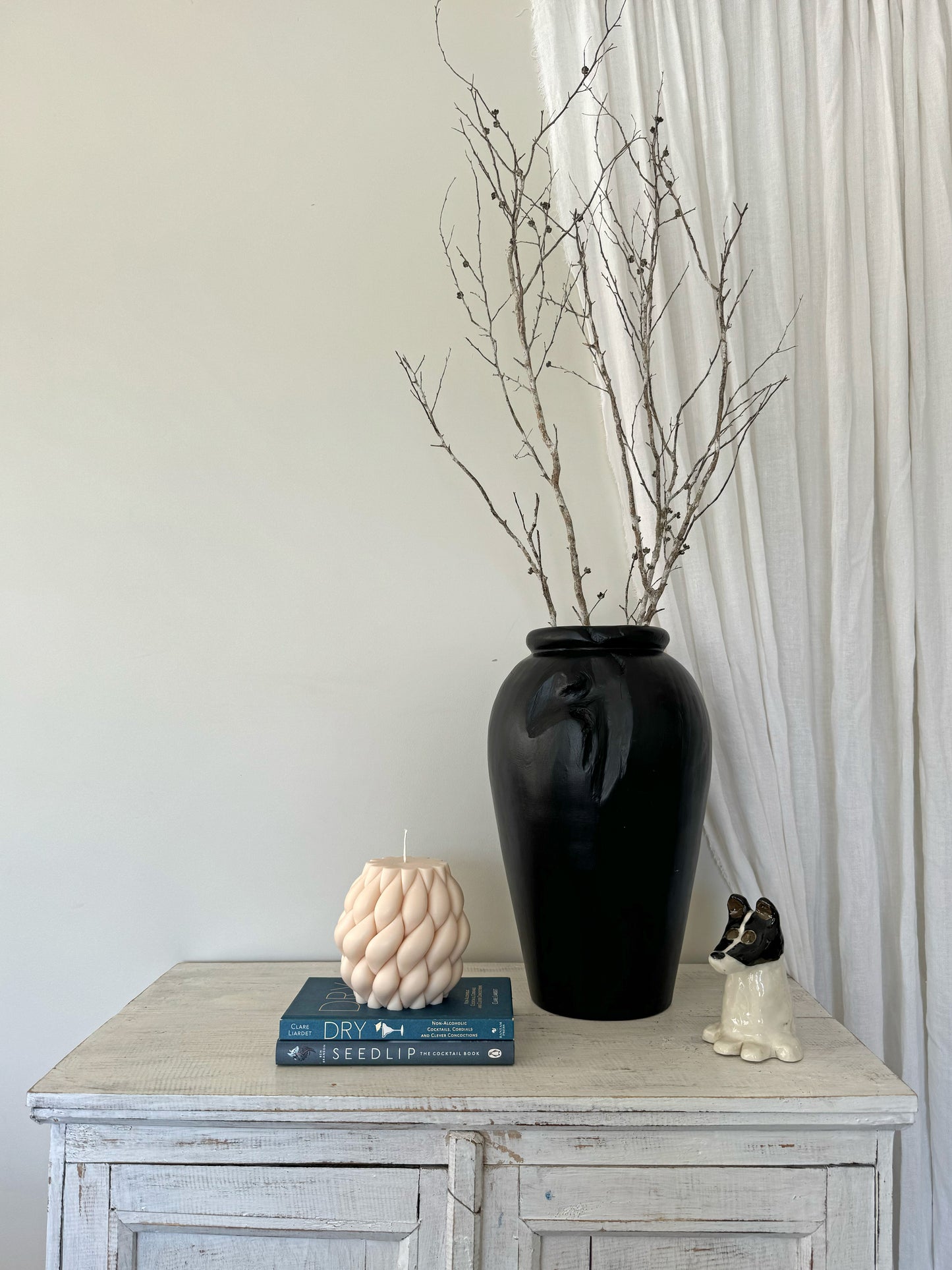 Organic Teak Vase Yakisugi Large