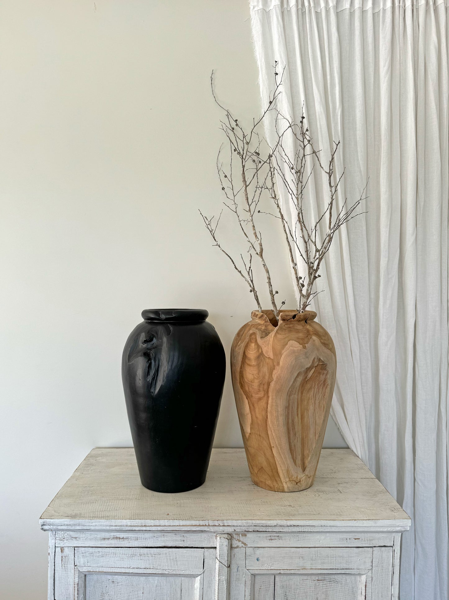 Organic Teak Vase Natural Large