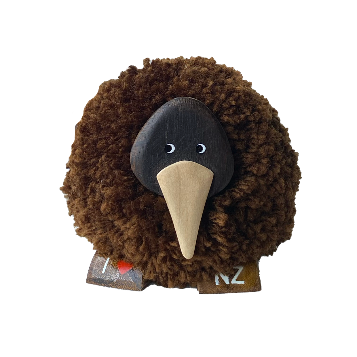 Kiwi Pompom Figurine XL Dark Brown 1