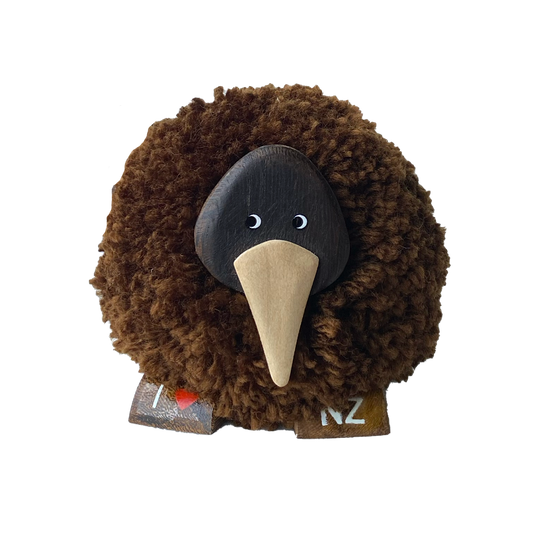 Kiwi Pompom Figurine XL Dark Brown 1