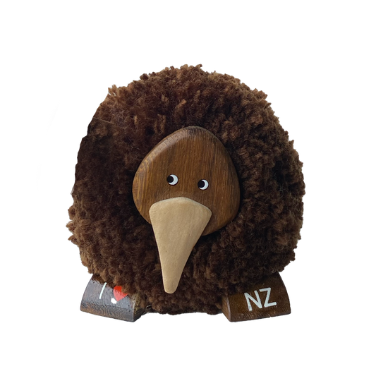 Kiwi Pompom Figurine XL Dark Brown 2