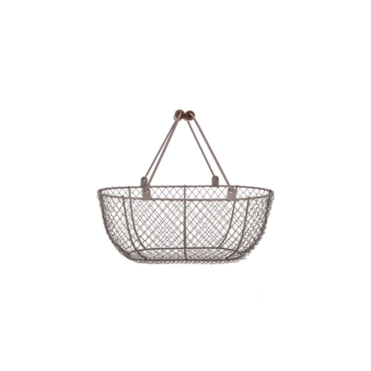 Wire Basket Oval Brown Small