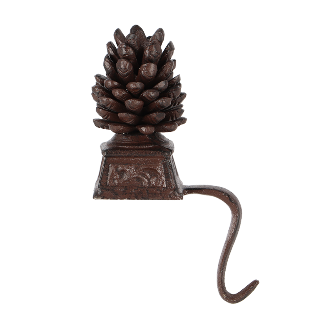 Cast Iron Stocking Hanger Pinecone
