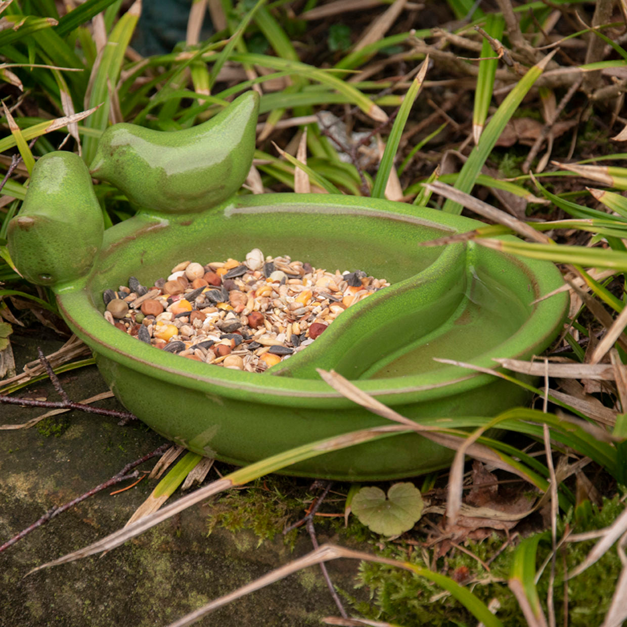 Bird Feeding & Drinking Bowl Green