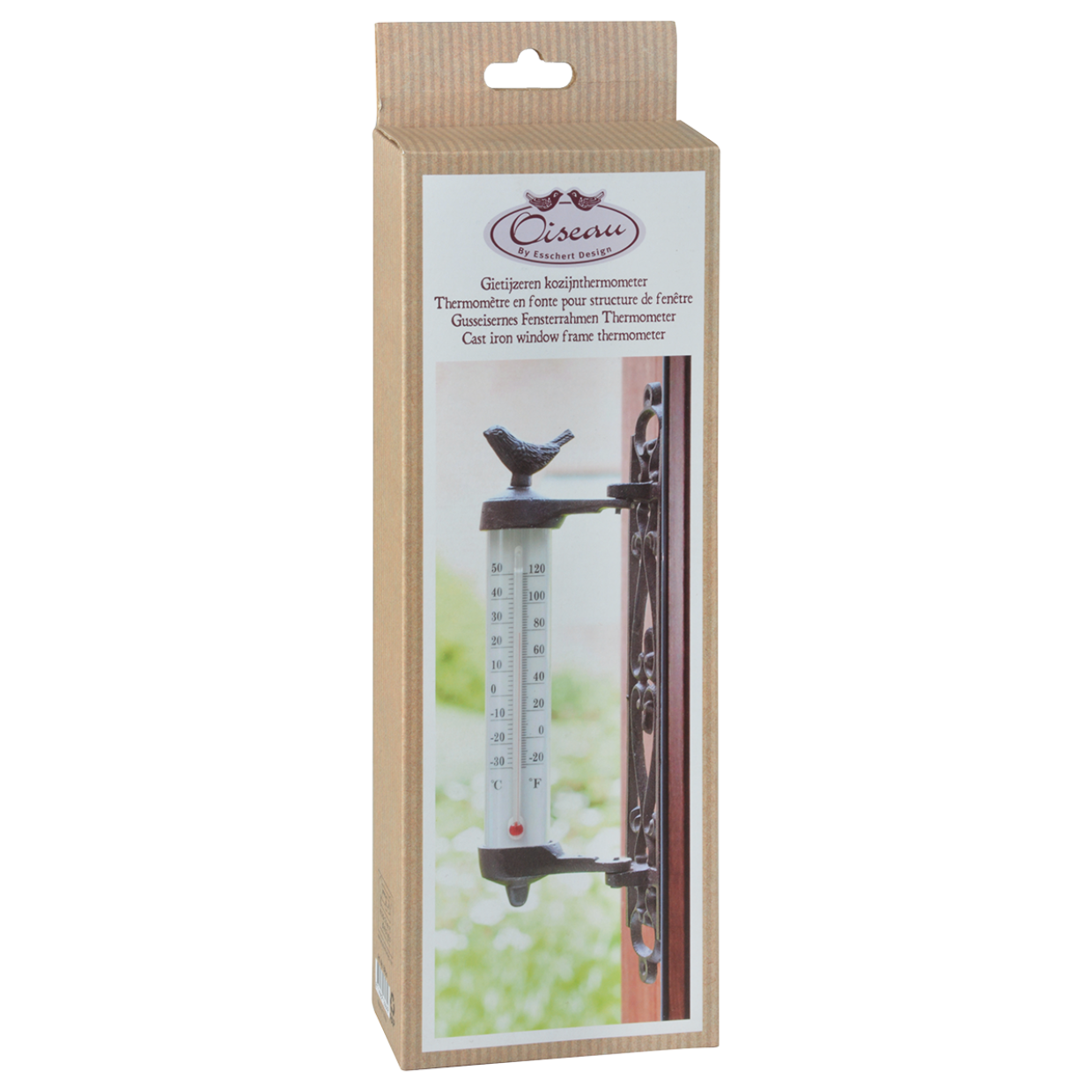 Cast Iron Wall Thermometer Bird