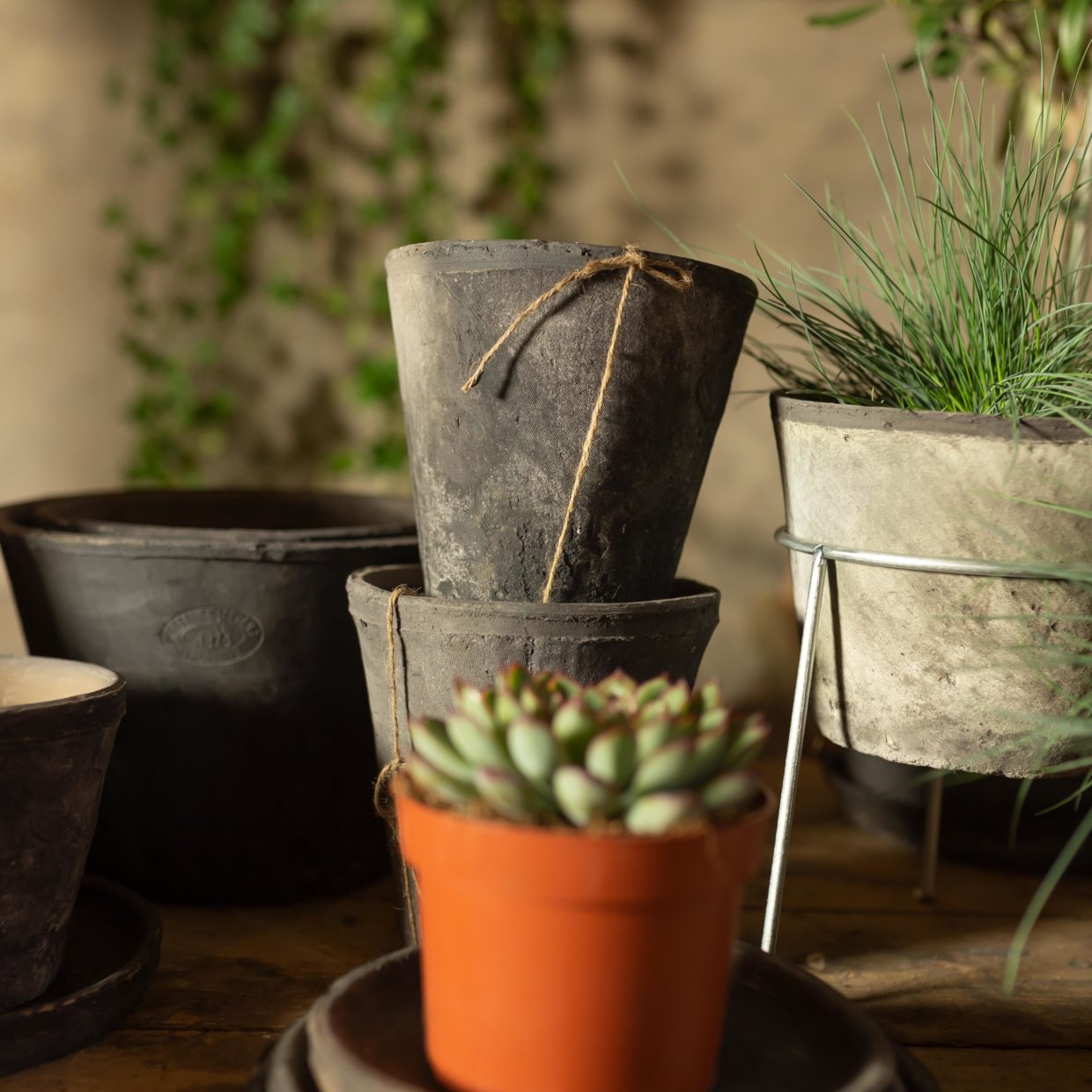 Terracotta Grey Pot Small