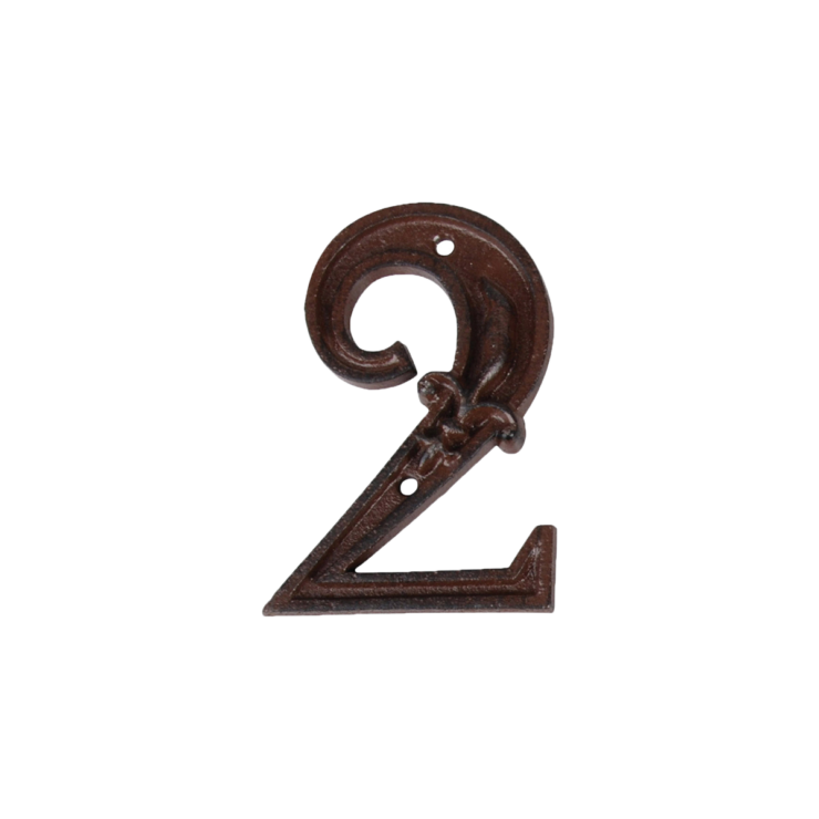 Cast Iron House Number `2`