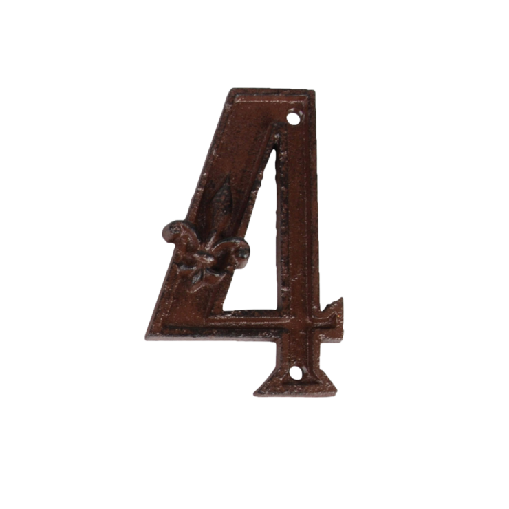 Cast Iron House Number `4`