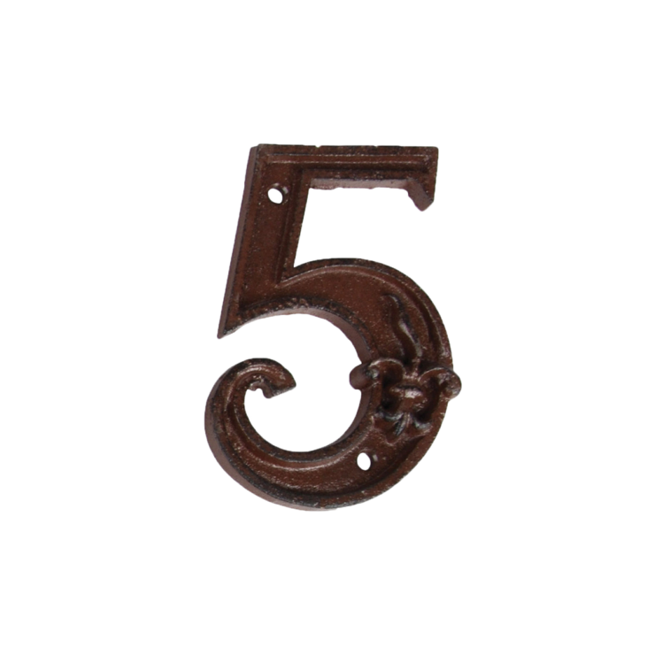 Cast Iron House Number `5`