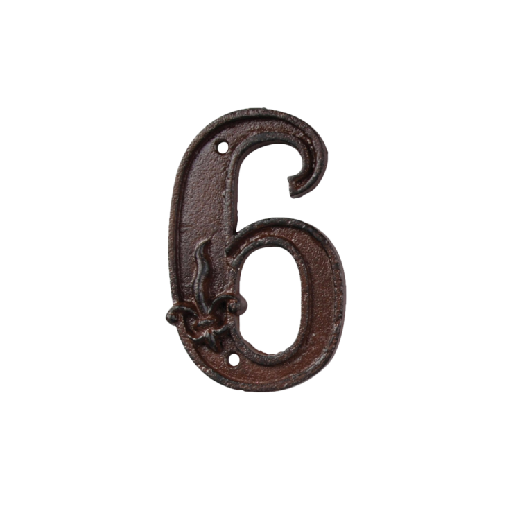 Cast Iron House Number `6`
