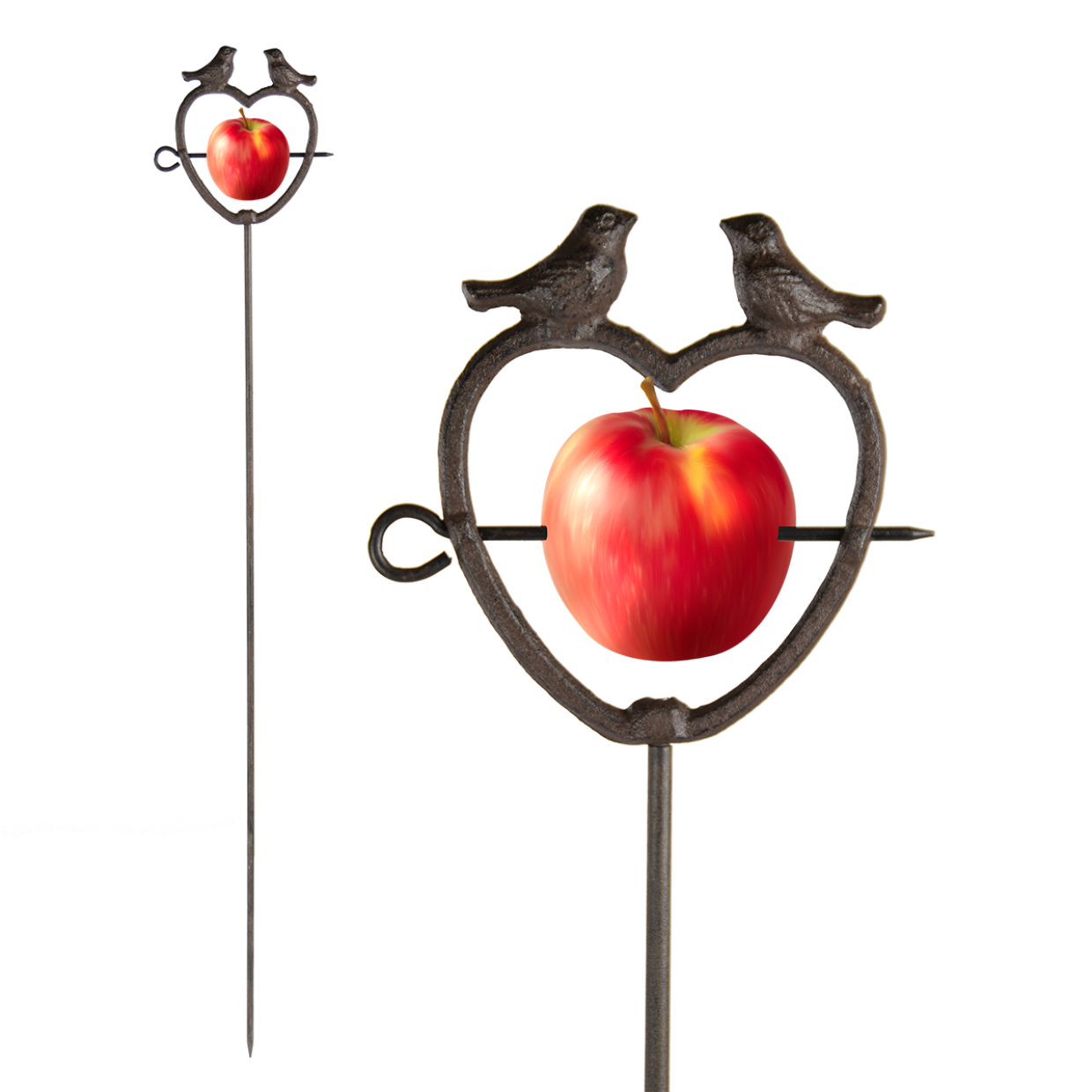 Cast Iron Bird Feeder Heart On Stick