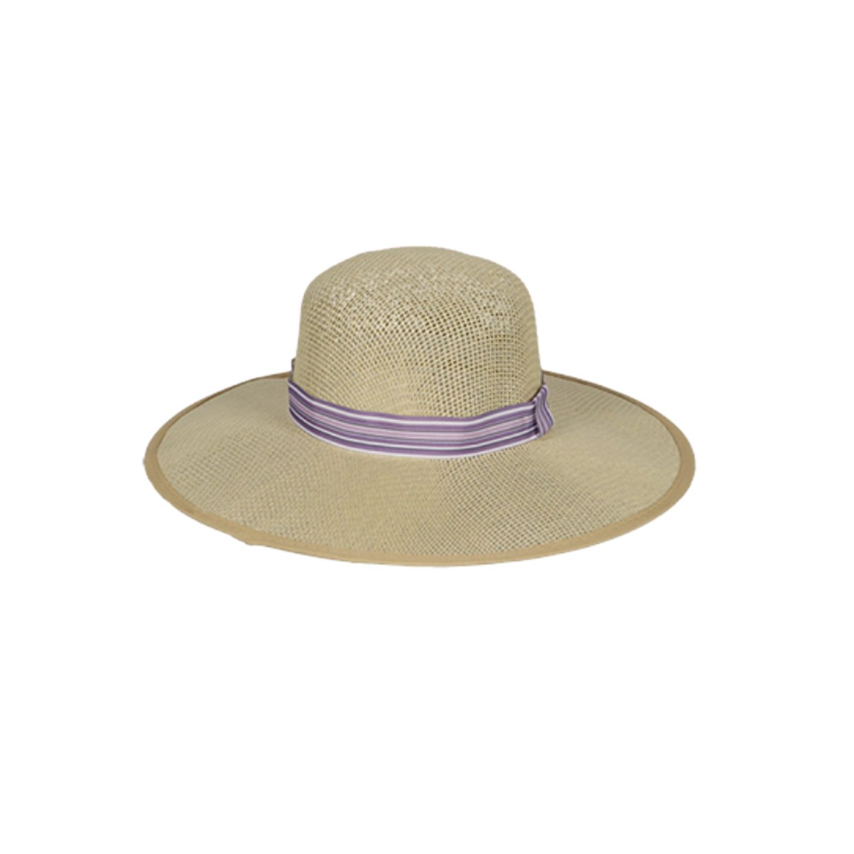 Striped Straw Hat Purple